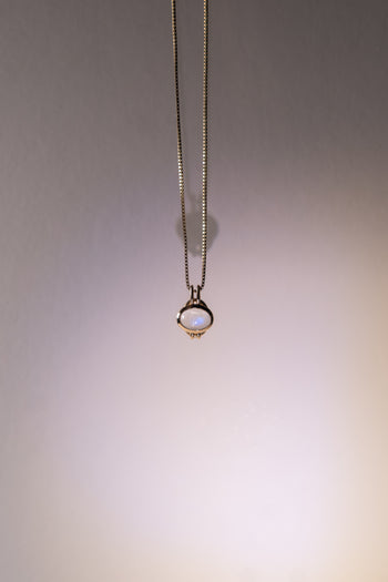 Eye of the Universe Necklace - Rainbow Moonstone