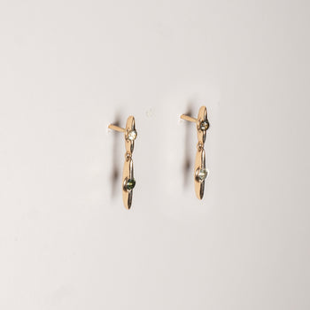 Astral Plane Dangle Earrings - Green Sapphire