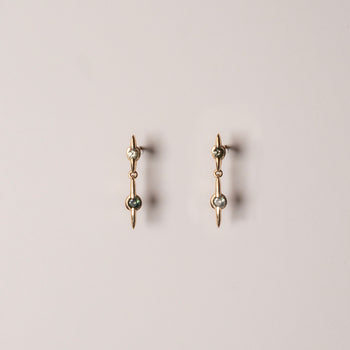 Astral Plane Dangle Earrings - Green Sapphire