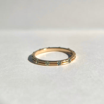 The Space Between Distanced Eternity band - Green Sapphire